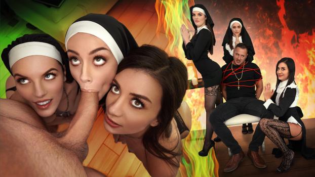 [BFFs] Natalie Brooks, Selena Love, Fiona Frost (Three Horny Nuns Fuck The Devil Out Natalie Knight Porn